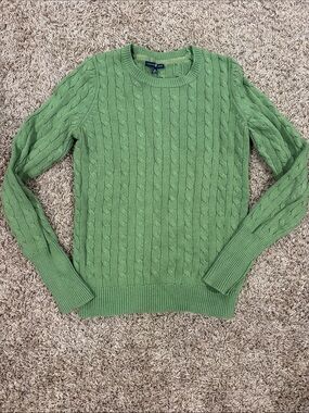 Gap Green Cable Knit Sweater Medium